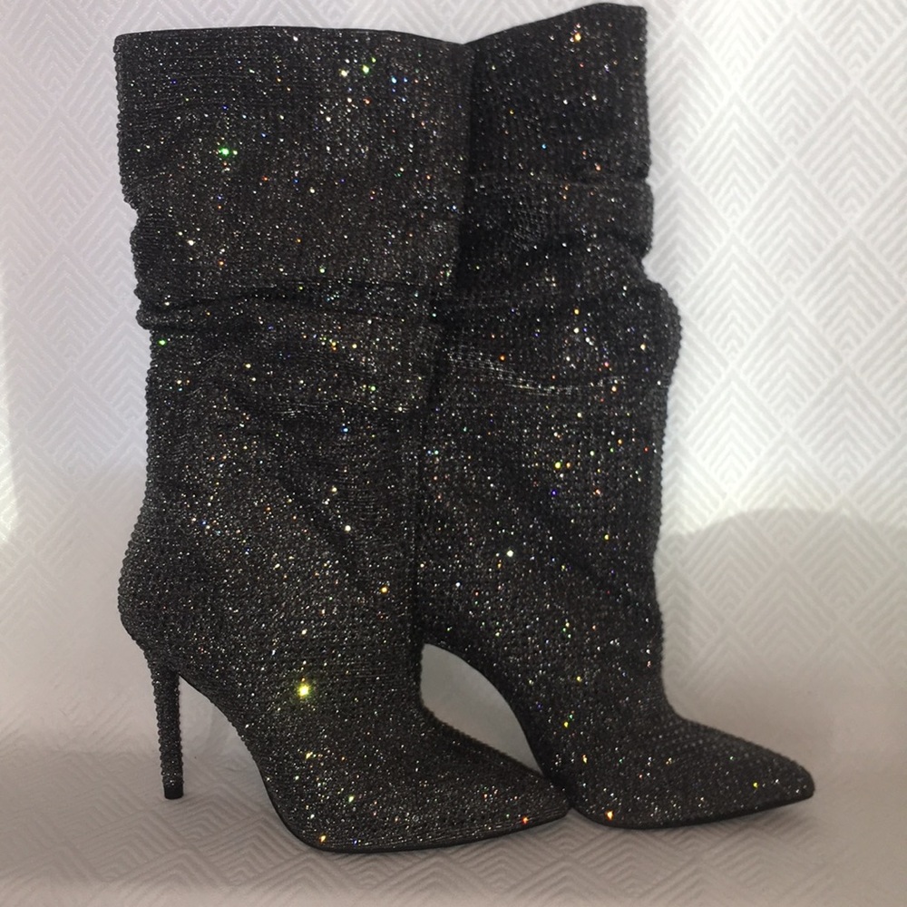 Jessica Simpson LayzerSlouchy Rhinestone Boots 7.5 - Picture 2 of 7